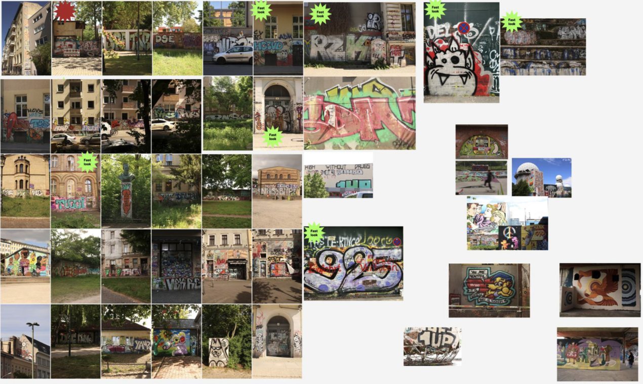 Grid of street art photos shortlisted for projection